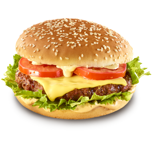 Hamburguer with cheese and vegetables