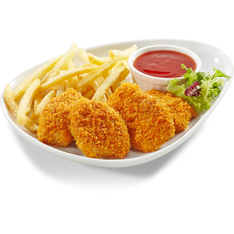 Chicken nuggets with fries or salad